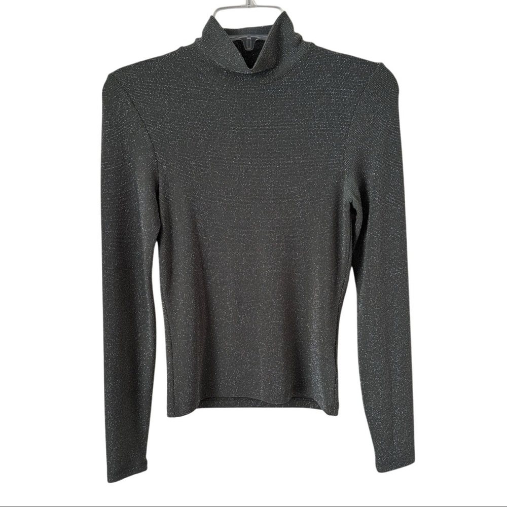 3/$20 💥 Ralph Lauren‎ Y2K Turtleneck Top Metallic Shimmer Knit Preppy Vintage